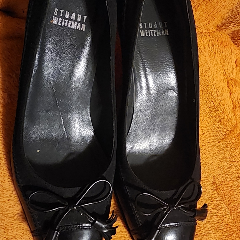 Stuart Weitzman Elegant Black Bow Heels